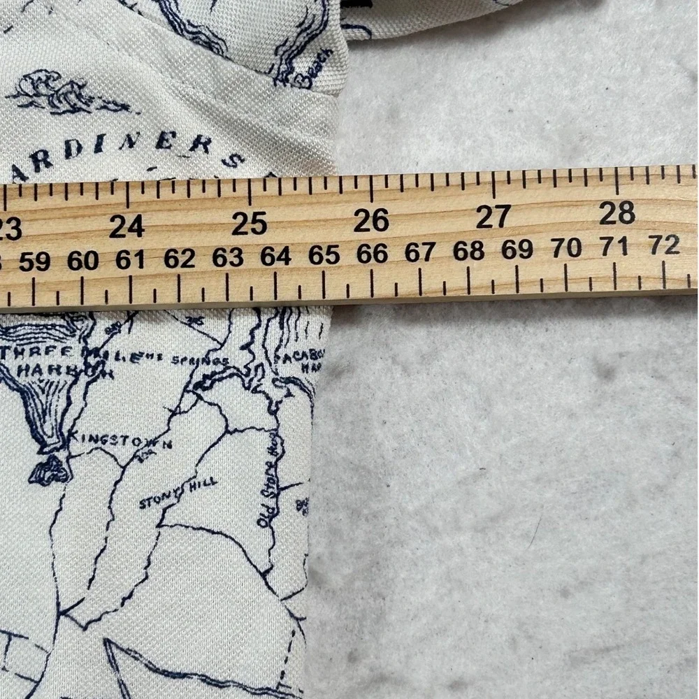 Ralph Lauren Hamptons Map Knit Oxford Polo Shirt XXL Montauk Southampton Blue
